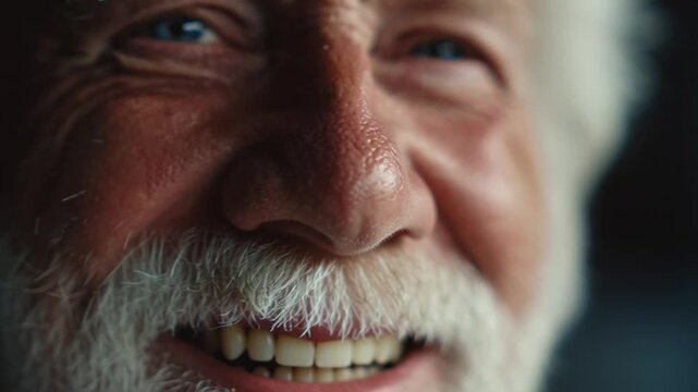 Elderly mans wise weathered face