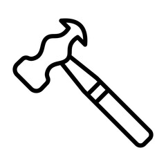 Hammer Icon - Black Outline