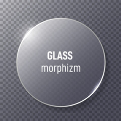 Glass morphism, geometric round glass shape