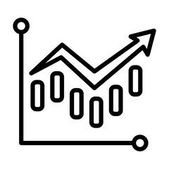 Performance Graph Icon - Black Outline
