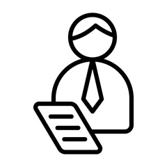 Supervisor Icon - Black Outline