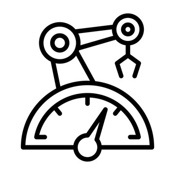 Overall Equipment Effectiveness Icon - Black Outline