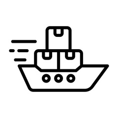 Shipment Icon - Black Outline