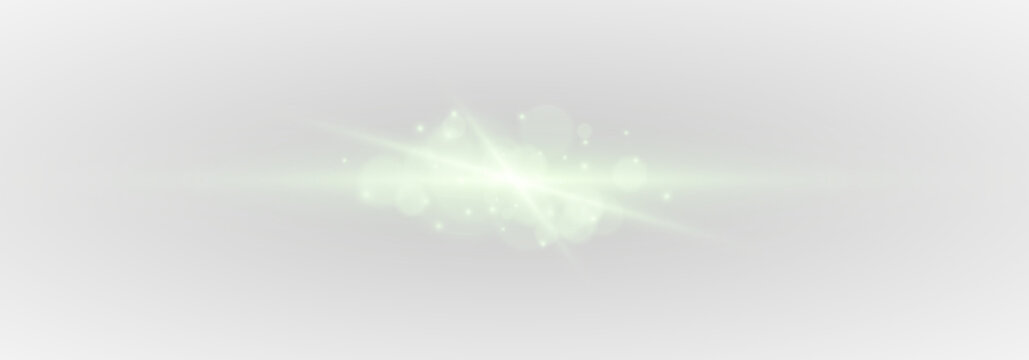 Glowing green energy streak cuts through darkness with soft neon haze and dynamic light trails, ideal for futuristic UI, HUD overlays, or digital motion effects. PNG