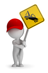 3d small people - tow truck sign