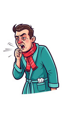 Man is coughing 