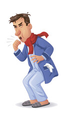 Man is coughing