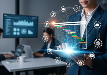 Boost your business with modern project management, visualize success with a dynamic Gantt chart & empower your team with collaborative planning in a modern office setting