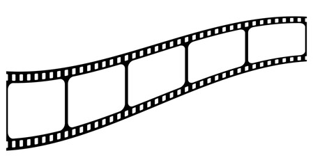 Film strip icon with frames representing videography, cinema, and photography elements, vector illustration perfect for media production, movie design, and creative studio projects.