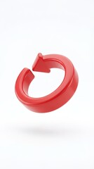 A vibrant and dynamic red arrow symbol, indicating concepts of continuity, regeneration, and the perpetual cycle of growth.