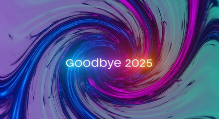 Abstract swirl background with goodbye year text in the center
