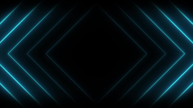 Glowing motion design with blue neon arrows on black background for gaming loops, live stream