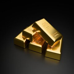 gold bars on black background