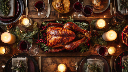 豪華なクリスマスの食事