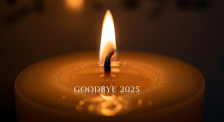 A single candle burning brightly in a dark environment