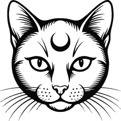 Magic & Celestial Line Art Bundle – Mystical Sun Moon Hand Crystal T-Shirt Designs