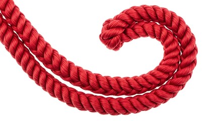 Braided Red Rope Isolated Elegant Nautical Detail for Crafts & Decor