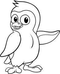 A penguin bird cute happy coloring cartoon wildlife mascot character