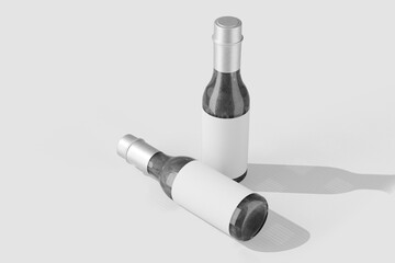 Sauce Bottle Packaging Mockup in White Scene