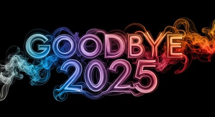 Goodbye year two thousand and twenty five colorful design