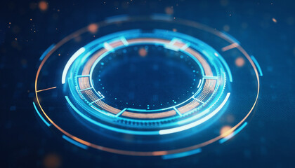 Digital Interface: A captivating digital interface glows with vibrant blue light, highlighting complex technology and future innovation. This image creates sense of futuristic digital interface.