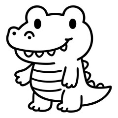 Alligator Black and white Draw