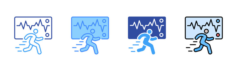 Cardio Exercises Icon, Multi Styles Icon Set
