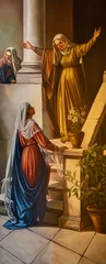 Selbstklebende Fototapeten Jesus Christus CAVA DE TIRRENI, ITALY - OCTOBER 7, 2025: The painting of Visitation in the church Chiesa di San Francesco e Sant Antonio by unknown artist with the initials H. B. (2009)  © Renáta Sedmáková