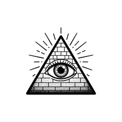 The All Seeing Eye Pyramid Symbol of Enlightenment and Mysticism.