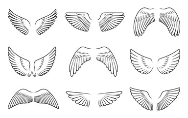 Naklejka premium Elegant vector illustration of two stylized birds in mid flight with outstretched wings perfect for avian themes and nature designs
