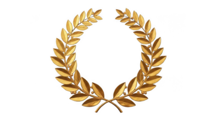 Ornate golden laurel wreath symbol of victory, success, and honor