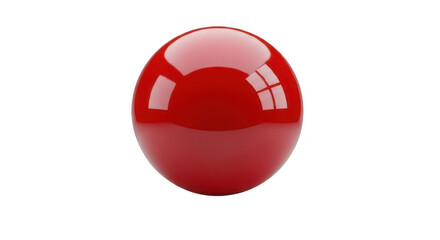 Smooth, vibrant red sphere with a reflective, glossy surface