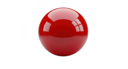 Smooth, vibrant red sphere with a reflective, glossy surface