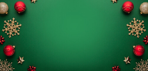 Merry Christmas and Happy Holidays greeting card, frame, banner. New Year. Noel. Red, golden...