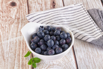 Raw ripe sweet and juicy blueberry