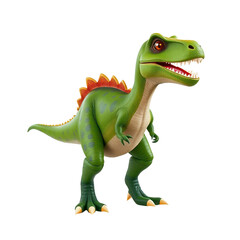Fototapeta premium Charming Green Dinosaur Illustration with Spikes on Back, Transparent Background