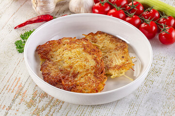 Golden fried potato pancake - Draniki