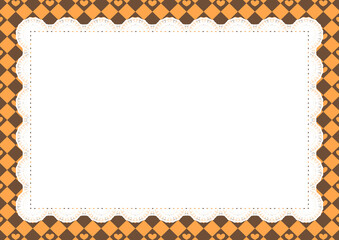 中央レース&times;ハートダイヤ(オレンジ)