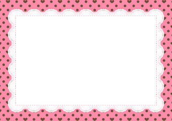 中央レース&times;ハートドット(イチゴ)