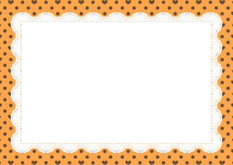 中央レース&times;ハートドット(オレンジ)