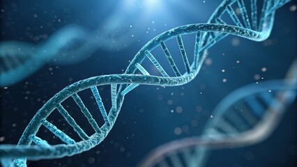 Quantum computing in healthcare concept. DNA strands illuminated in water, showcasing the structure and beauty of genetics.