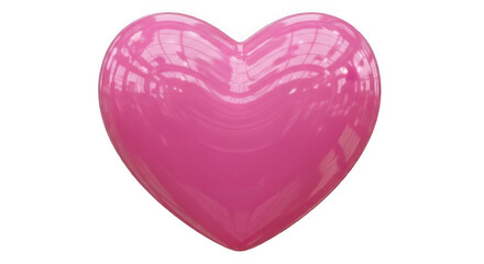 Shiny pink three-dimensional heart symbol of love and affection