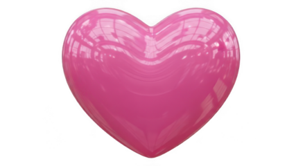 Shiny pink three-dimensional heart symbol of love and affection