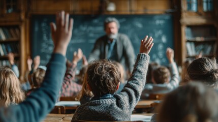 Engaged Schoolchildren Participating in Classroom Lesson