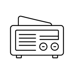 Fototapeta premium Illustration of an old radio with an antenna on top on transparent background