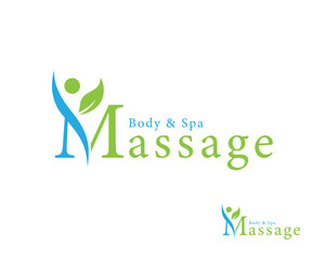massage logo creative design concept body spa nature leave people yoga beauty