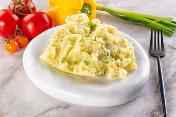 Mashed potato with green onion