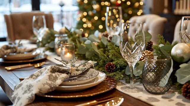 Holiday Table Festive Dinnerware  Decorations