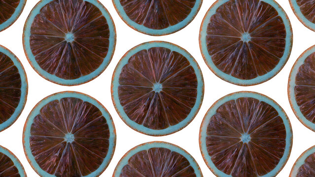 Unique citrus fruit slices creating a mesmerizing modern pattern for vibrant designs and backgrounds