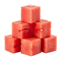Delicious and Refreshing Watermelon Cubes Stacked on Black Background Offering a Healthy Summer Treat and Snack
